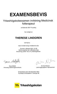 Examensbevis_ThereseLindgren_Fotfixar'n i boden